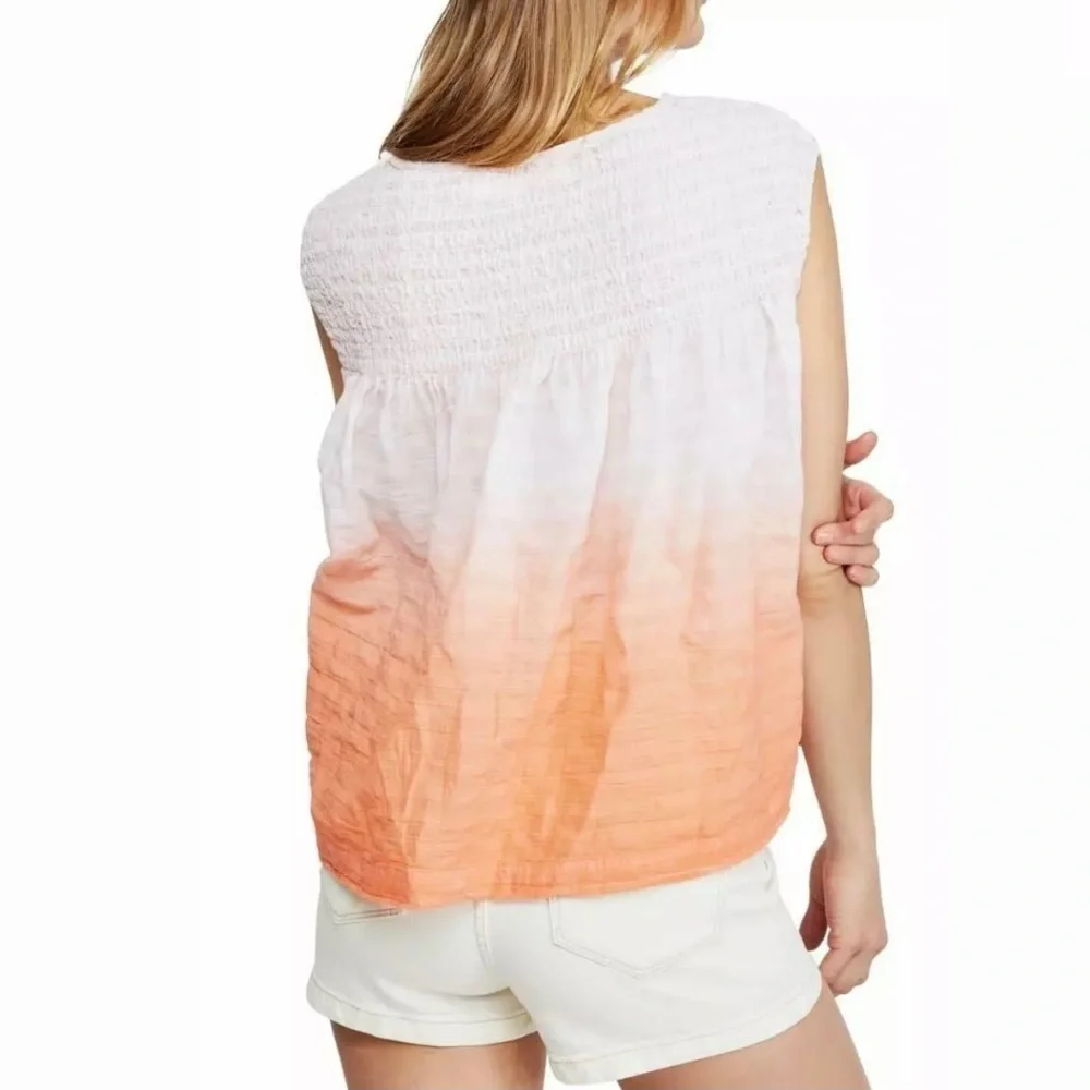 Free people little bit of something orange ombré blouse June sale